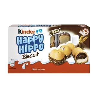 Biscuits lait et cacao Kinder Happy Hippo - x5 biscuits
