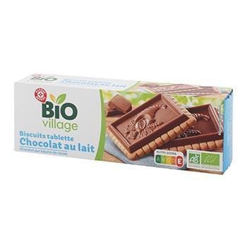 Biscuits tablettes Bio Village Chocolat au lait 150g
