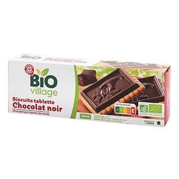 Biscuits tablettes Bio Village Chocolat noir 150g