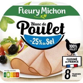Blanc de poulet Fleury Michon -25% de sel x8 - 240g