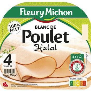 Blanc de poulet Fleury Michon Halal x4 -160g