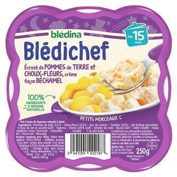 Bledina Bledichef 1 Ecrasé Pomme de Terre Choux Fleurs Bechamel 250g