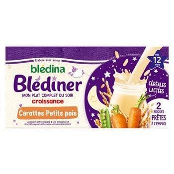 Bledina Blediner Croisance Carottes Petits Pois 2x250ml