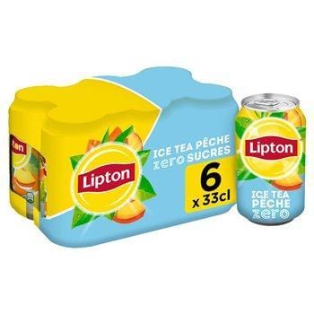 Boisson Lipton Ice Tea Pêche light boîte - 6x33cl