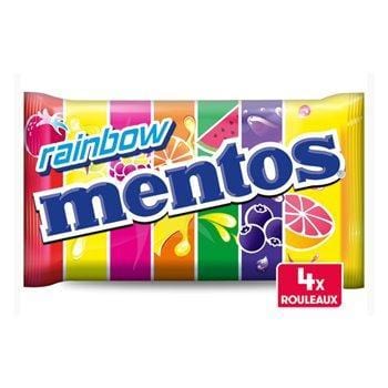Bonbons Mentos rainbow Multipack 4 rouleaux 150g