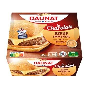 Burger Le Charolais Daunat Boeuf emmental - 180g