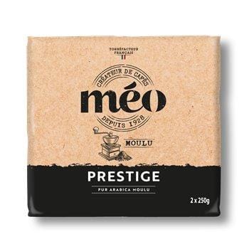 Café moulu 100% arabica Méo Prestige noir 2x250g