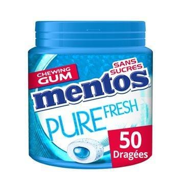 Chewing gum Mentos pure fresh Menthe thé vert sans sucre-100g