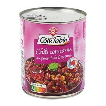 Chili con carne Côté Table Au piment de Cayenne - 820g