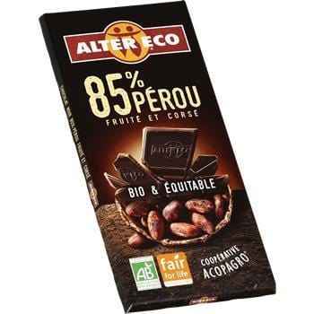 Chocolat Alter Eco Noir Absolu 85% cacao bio - 100g