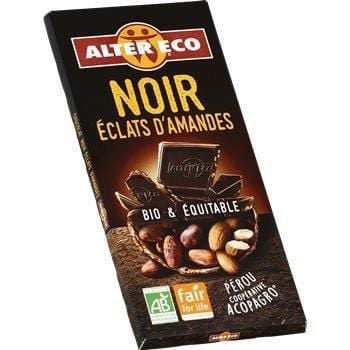 Chocolat Alter Eco Noir amandes Max Havelaar Bio - 100g