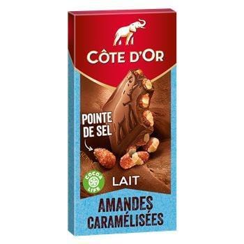 Chocolat au lait Côte d'Or Amande/caramel sel - 180g