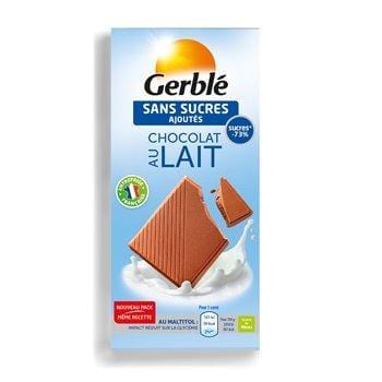 Chocolat au lait Gerblé Sans sucres ajoutés 80g