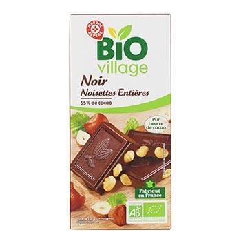 Chocolat noir Bio Village Noisettes entières - 200g