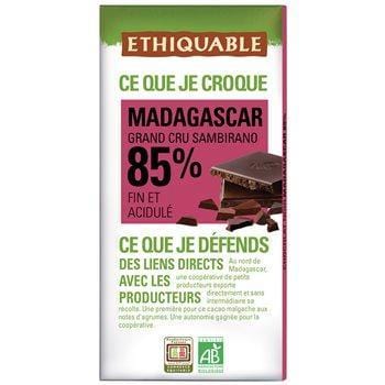 Chocolat noir Ethiquable  De Madagascar 100g
