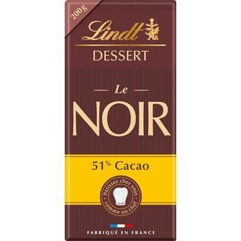 Chocolat Pâtissier Lindt Noir - 51% cacao - 200g