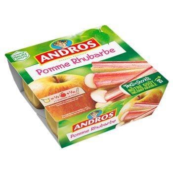 Andros Compotes Pomme Rhubarbe 4x100g
