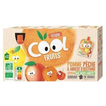 Compote Cool Fruits bio Vitabio Pomme Pêche Abricot -12x90g