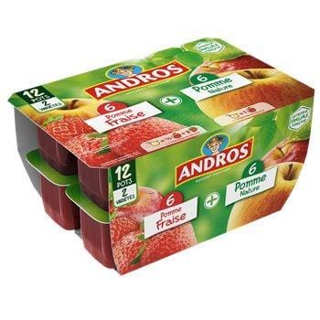 Andros Compotes Pomme Fraise 12x100g