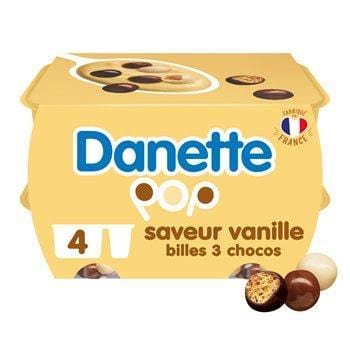 Danette Pop Vanille 3 Billes Soufflées 4x117g