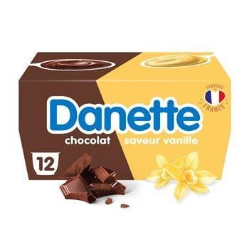 Danette Vanille et Chocolat 12x115g