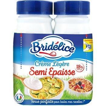 Crème fraîche semi épaisse  Bridélice 18%mg - 2x25cl