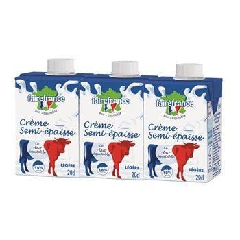 Crème semi-épaisse UHT 18% mg - 3x20cl