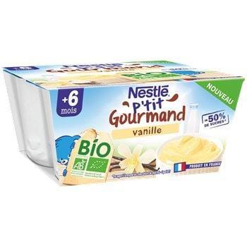 Nestle P'tit Brasse Gourmand Bio Vanille  4x90g
