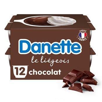 Danette Dessert Liégeois Chocolat 12 x 100g