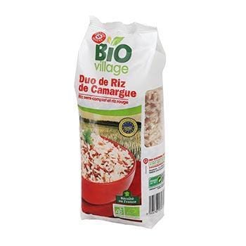 Duo de riz Camargue Bio village Semi-complet &amp; riz rouge - 500g