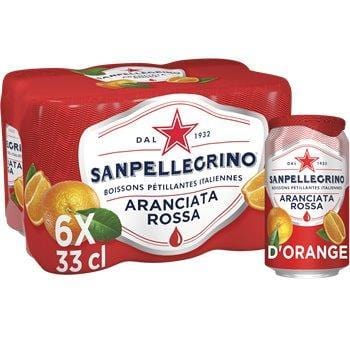 Eau aromatisée San Pellegrino Aranciata Rossa - 6x33cl