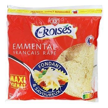 Fromage Emmental Les Croisés Râpé - 1kg