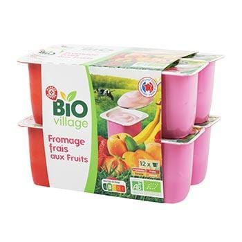 Fromage frais Bio Village Fruits panachés - 12x50g