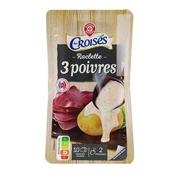 Fromage raclette Les Croisés 3 poivres 26%mg 250g