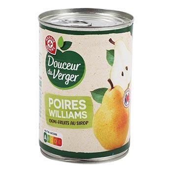 Fruits au sirop Douceur Verger Poires williams - 225g