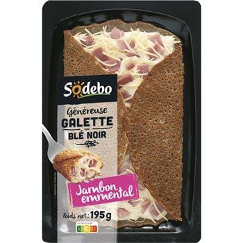 Galette au blé noir Sodebo Jambon fromage - 195g
