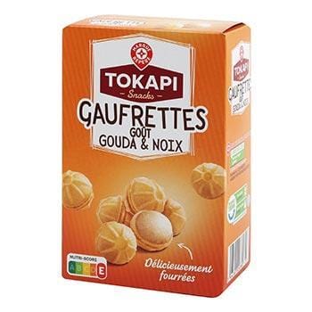 Gaufrettes fourrées Tokapi Gouda et noix - 75g