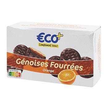 Génoises fourrées orange Eco+ Cacahuètes - x6 paquets - 270g