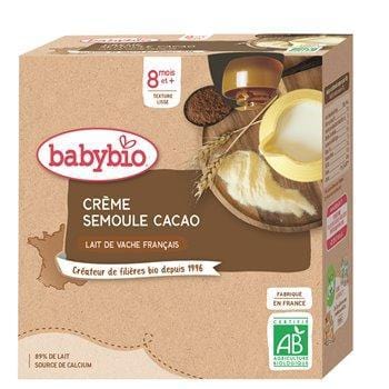 Gourde bébé Babybio - 8 mois Semoule de cacao - 4x85g