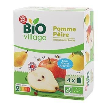 Gourdes Bio Village Pomme Poire - 4x90g