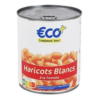 Haricots blancs Eco+ A la tomate - 530g