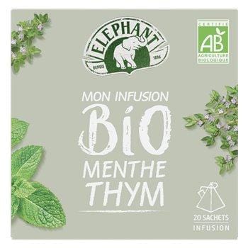 Infusion tonique thym-menthe BIO, Jardin Bio (20 sachets)