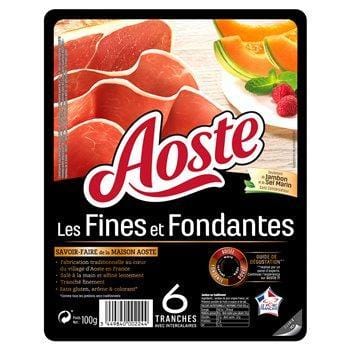Jambon Aoste finement tranché Age d'or 6 tranches - 100g