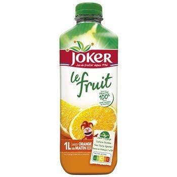 Jus de fruit orange Joker Sans pulpe Le fruit du matin 1L