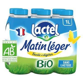 Lait Bio Matin Léger Lactel Sans lactose - 6x1L