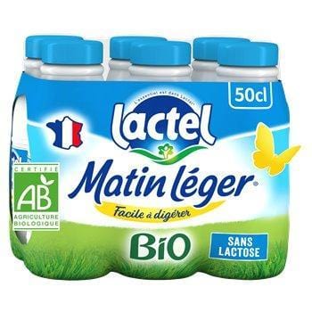 Lait Bio Matin Léger Lactel Sans lactose - 6x50cl