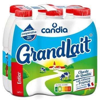 Lait Candia Grand lait entier 6x1L