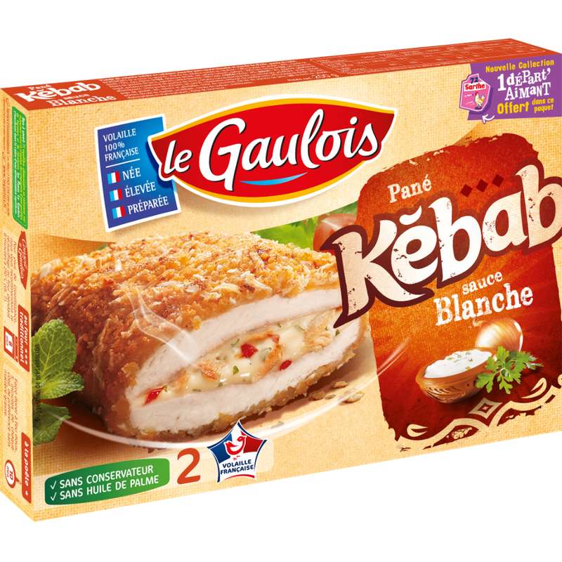 Le Gaulois Pané Kebab Sauce Blanche (x2) 200g