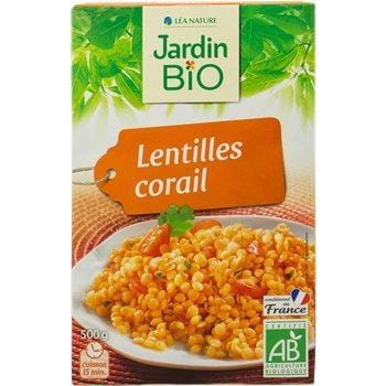 Lentilles corail Jardin Bio' 500g