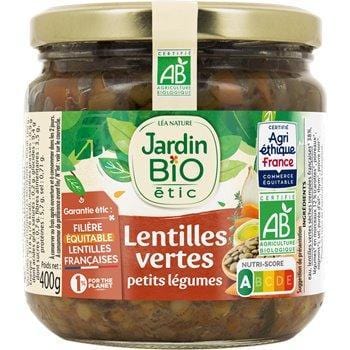 Lentilles vertes Jardin Bio' Cuisinées - 400g